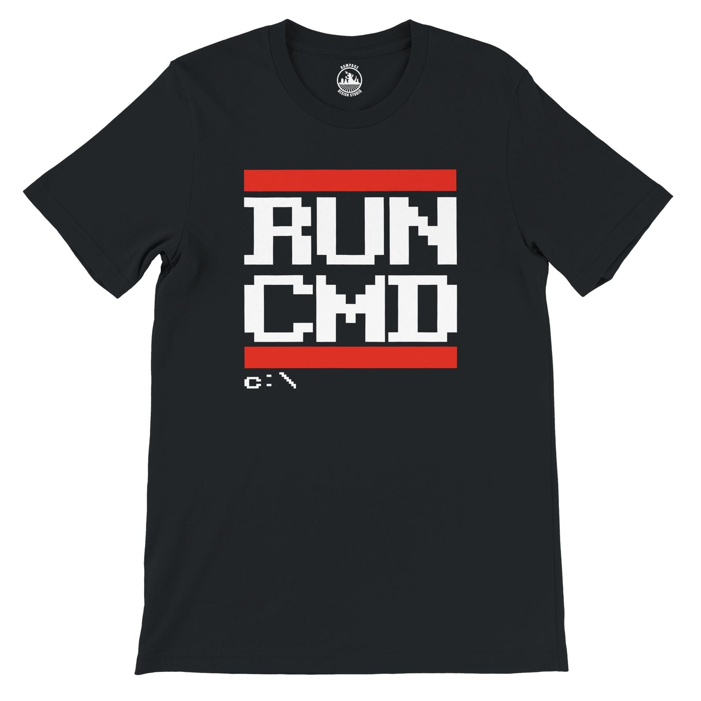 Run CMD T-Shirt - Funny Geek Shirt - Retro Computer Tee - Programmer Gift - IT Tech Nerd Shirt - Developer Coding Tee - Rampage Design Studio