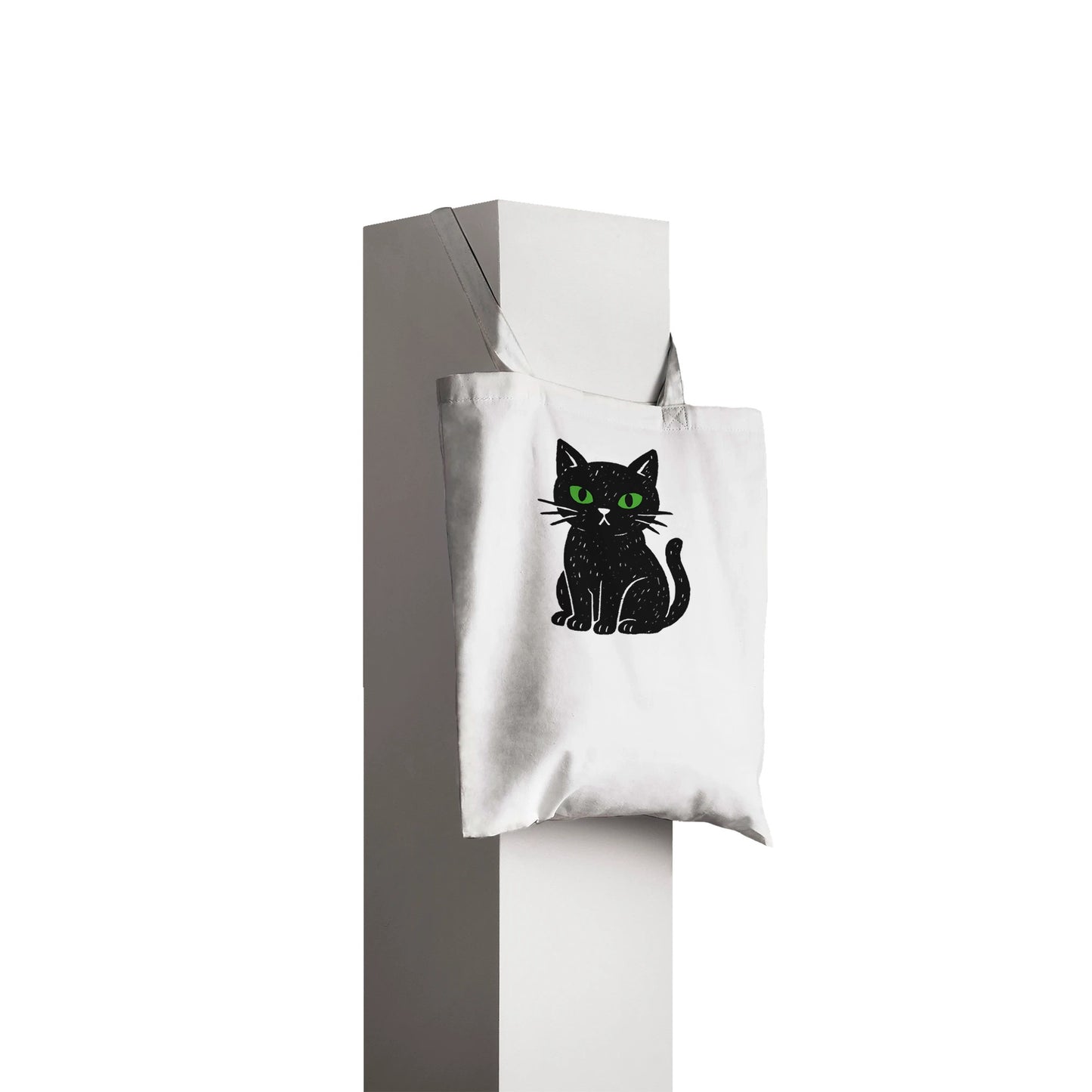 Black Cat Eyes Tote Bag (10L, 100% Cotton) - Rampage Design Studio