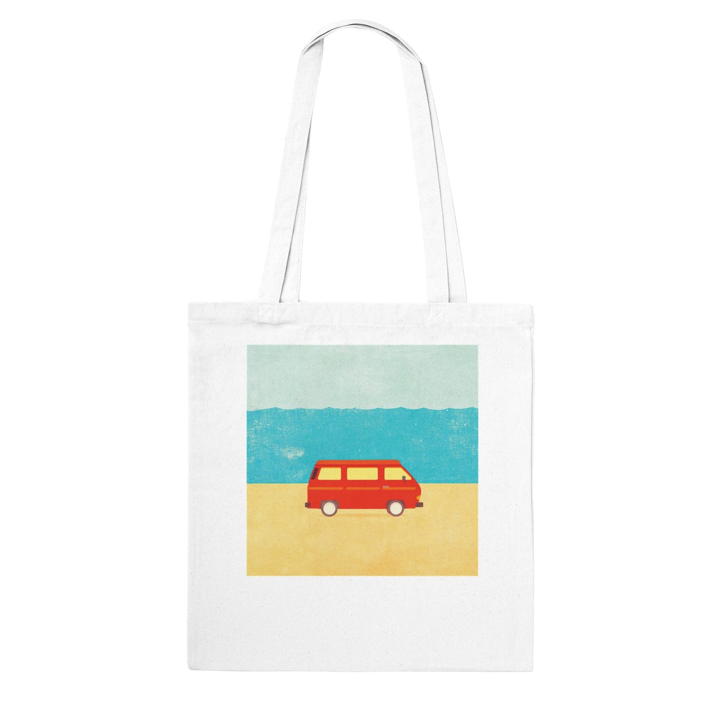 Beach Escape Tote Bag – Vintage VW Camper Design, Eco-Friendly Cotton, Gift for Campervan lovers and Beach Goers - Rampage Design Studio