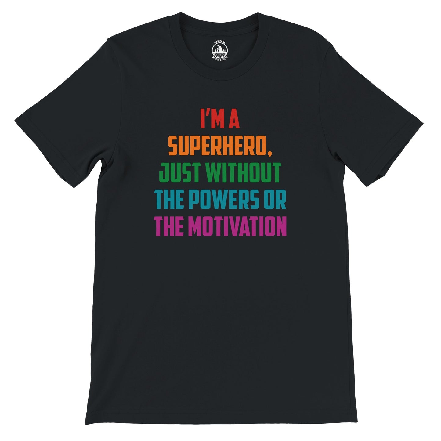 Funny Superhero T-Shirt – Soft Cotton, Unisex Fit, Perfect for DTG Printing - Rampage Design Studio