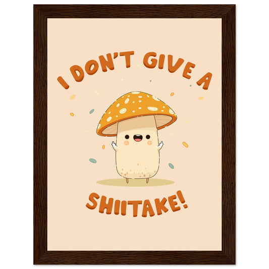 Sassy Shiitake Mushroom Framed Poster – Whimsical Wall Art for Daily Motivation - Rampage Design Studio
