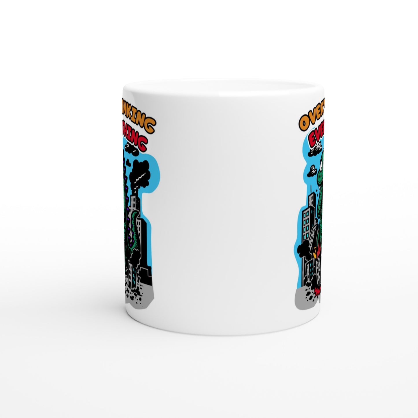 Overthinking Everything Funny Monster Mug - Rampage Design Studio