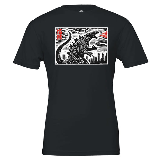 Kaiju Godzilla Graphic T-Shirt – Bold Fire Breathing Design | Unisex Cotton Tee - Rampage Design Studio