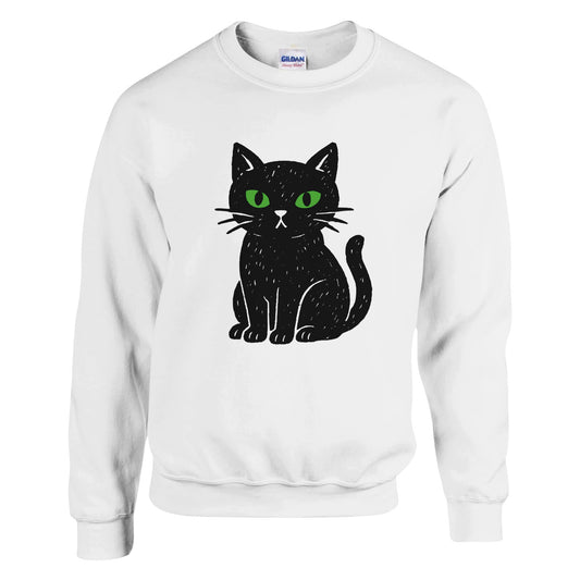 Black Cat Eyes Sweatshirt | Gothic Minimalist Cat Lover Shirt - Rampage Design Studio