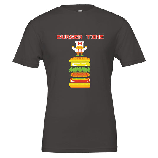 Retro Burger Time Unisex Crewneck T-shirt | Soft & Stylish Vintage Tee - Rampage Design Studio
