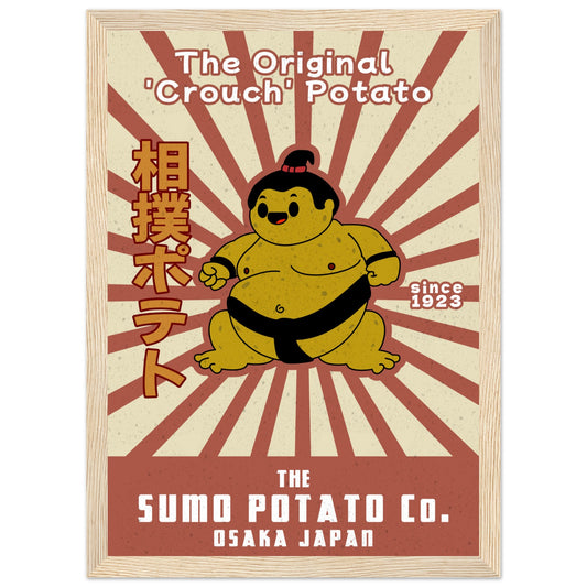 Sumo Potato Original Coach Potato - Premium Matte Paper Wooden Framed Poster - Rampage Design Studio