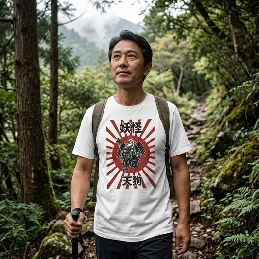 Tengu T Shirt | Japanese Yokai Graphic Tee | Vintage Japanese Folklore Shirt | Ukiyo-e Style Streetwear | Mythology Gift | Samurai Art Tee