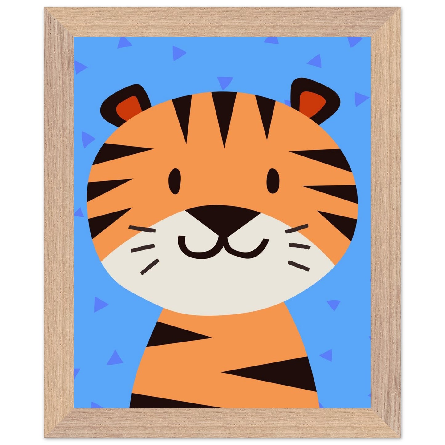 Personalised Childrens Wall Art Cute Cartoon Tiger Framed Poster - Rampage Design Studio