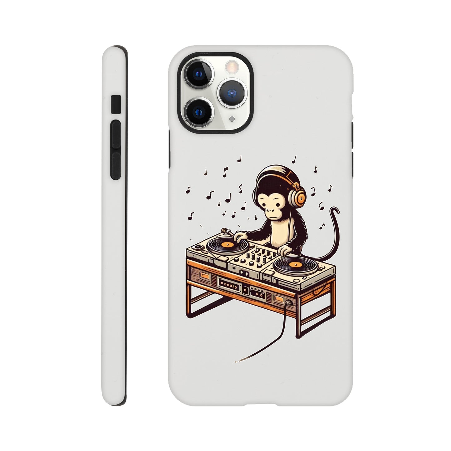 Monkey DJ iPhone Case, Monkey phone case, Durable Dual-Layer, tough iphone case, Glossy Finish, Fun Design - Rampage Design Studio