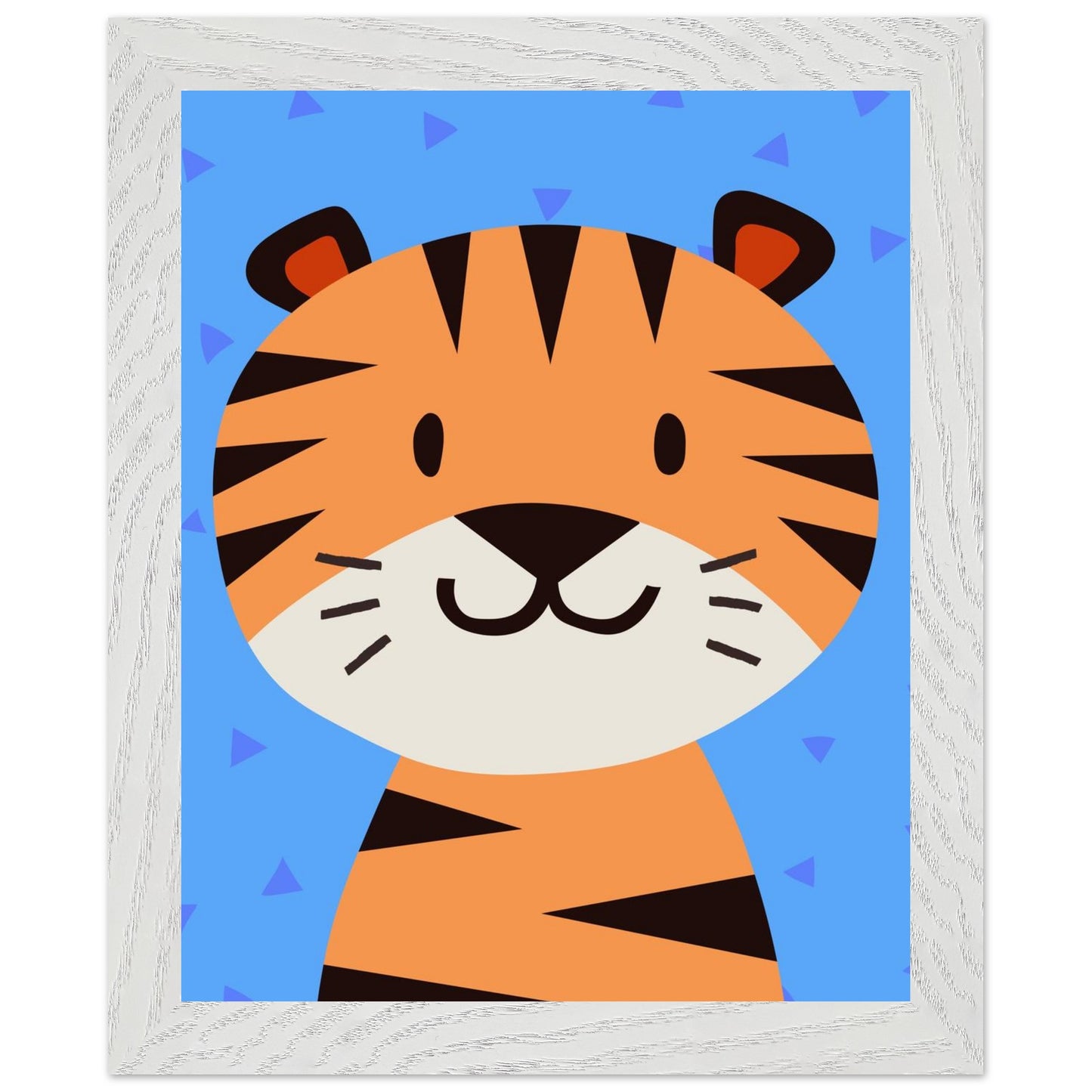 Personalised Childrens Wall Art Cute Cartoon Tiger Framed Poster - Rampage Design Studio