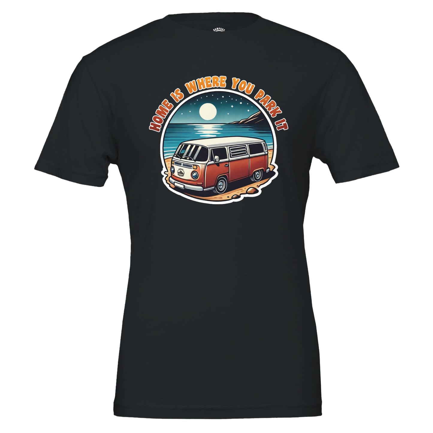 Moonlit Camper-Van T-Shirt – Soft, Eco-Friendly Cotton, Inspirational Design - Rampage Design Studio