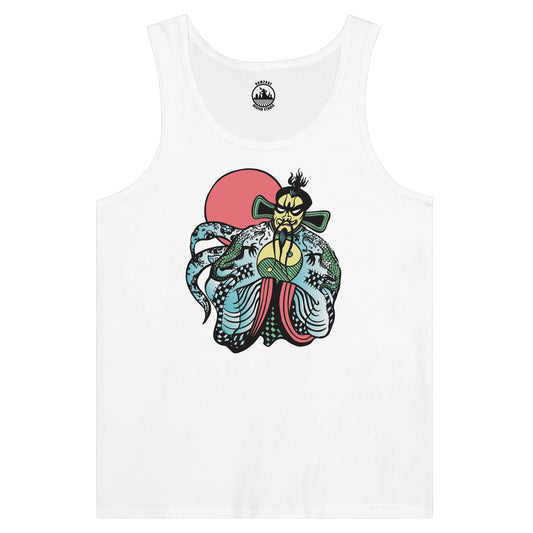 Fu Manchu Tank Top, Jack Burton Inspired Design from Big Trouble In Little China, White Vest, Pop Culture Design, Retro, 80s costume - Rampage Design Studio