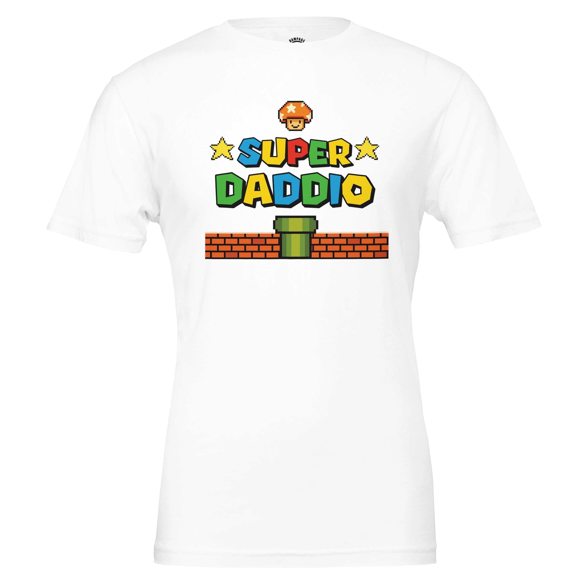Super Daddio T-Shirt, Super Mario Design, Fathers Day Tee, Gift for Dad, Retro Gaming Design, Soft Cotton, Unisex Fit - Rampage Design Studio