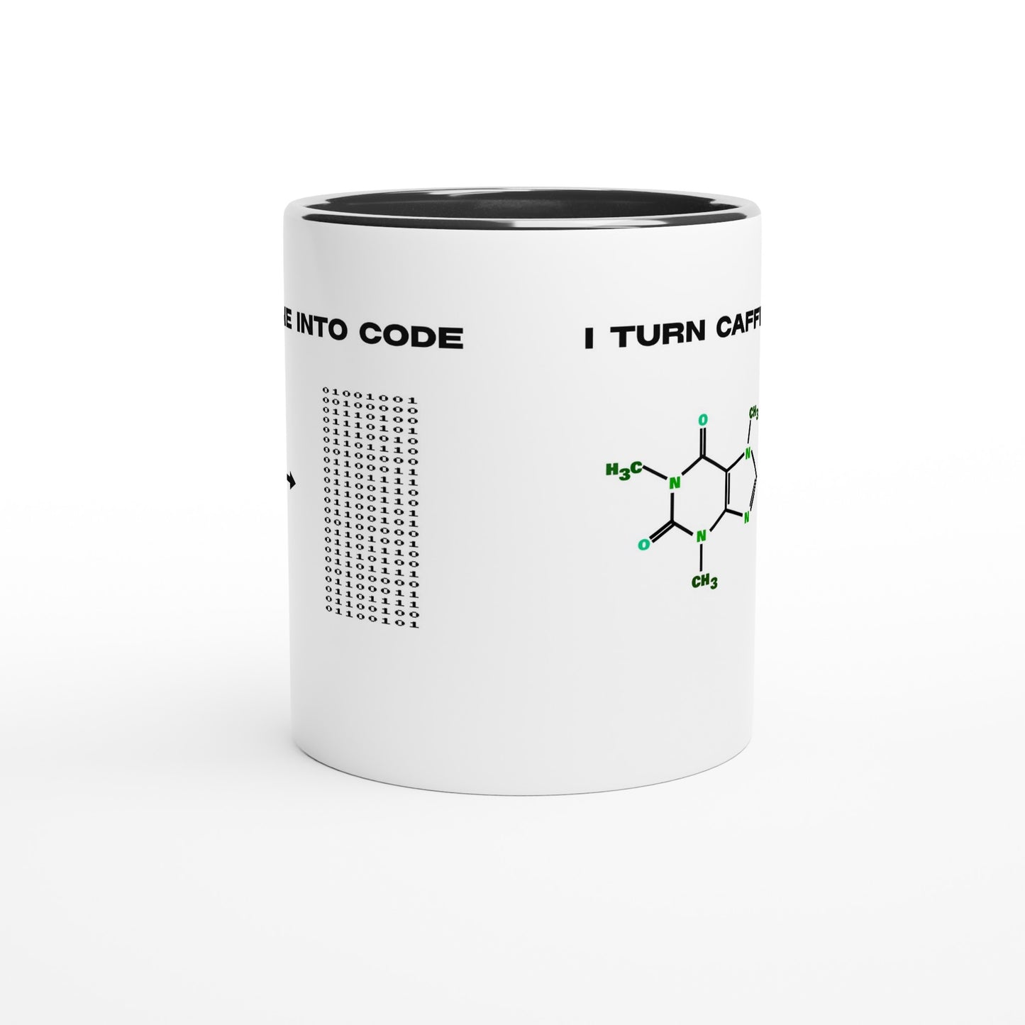 Geeky Caffeine Molecule Mug for Programmers, Science Coffee Lover Gift, Molecular Caffeine Mug, Geeky Chemistry Design, Funny Programmers Mug - Rampage Design Studio