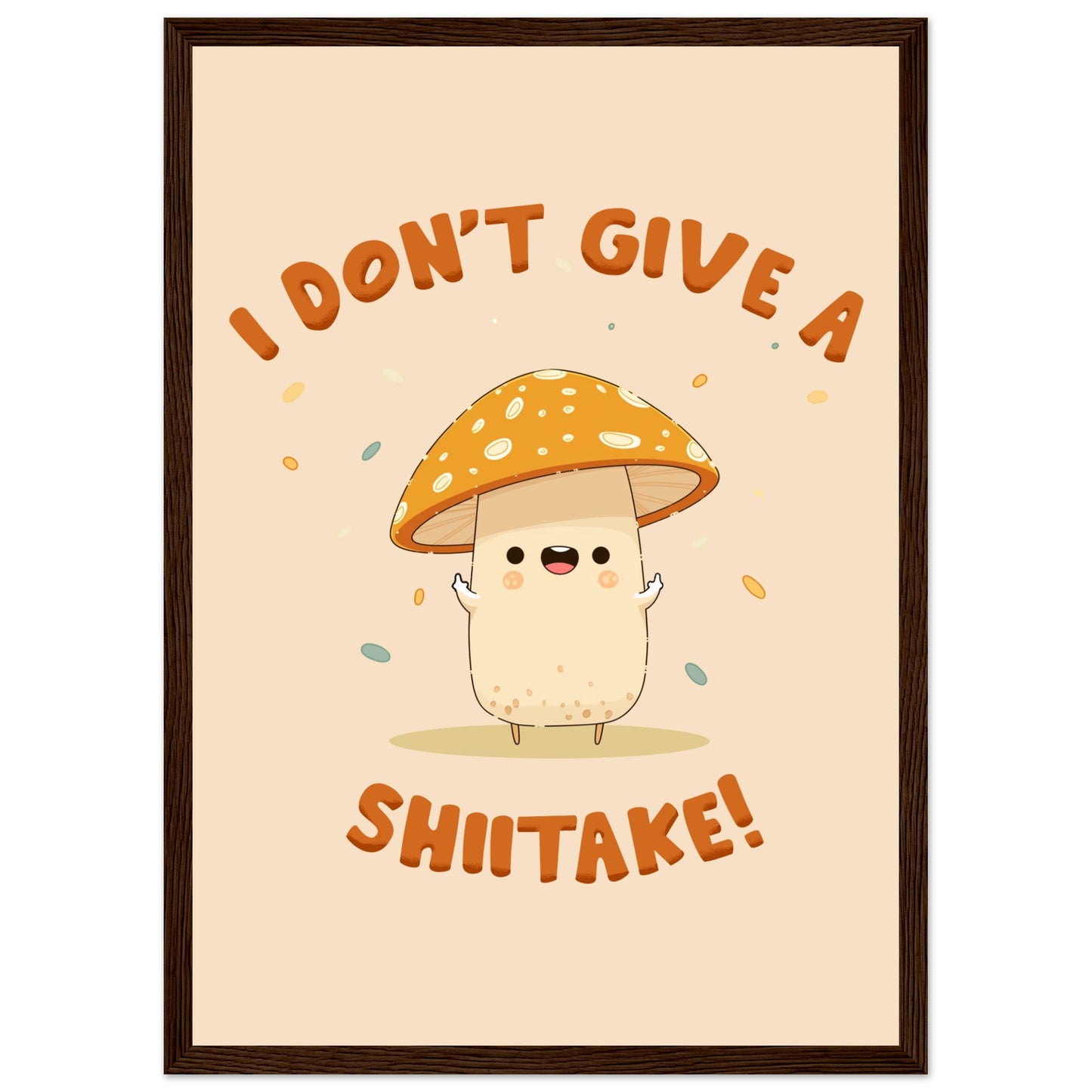 Sassy Shiitake Mushroom Framed Poster – Whimsical Wall Art for Daily Motivation - Rampage Design Studio