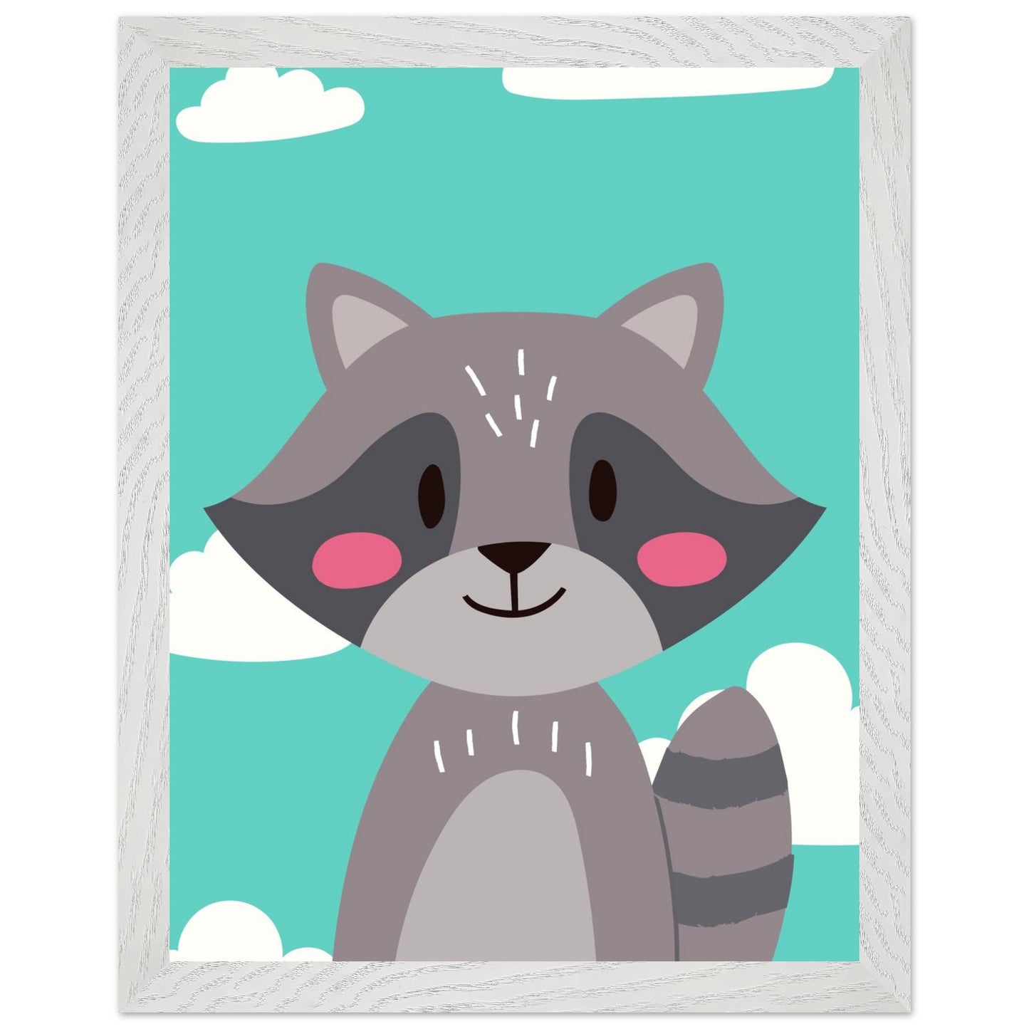 Personalized Kids Room Decor Cute Raccoon Children's Wall Art - Rampage Design Studio