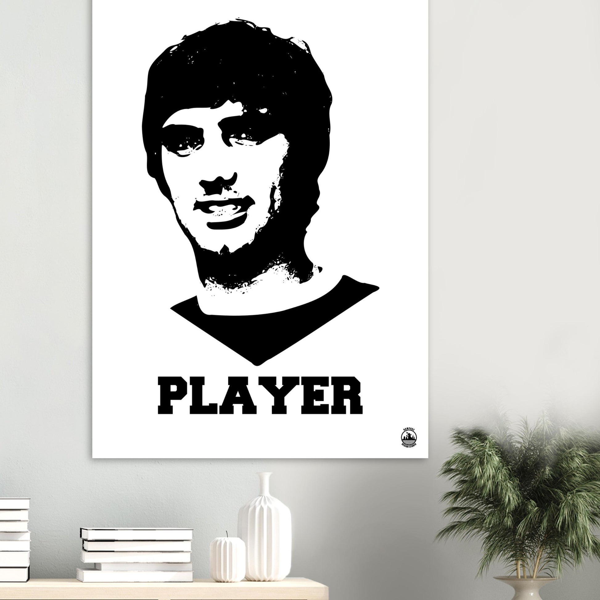 Player - George Best Premium Matte Paper Poster - Rampage Design Studio