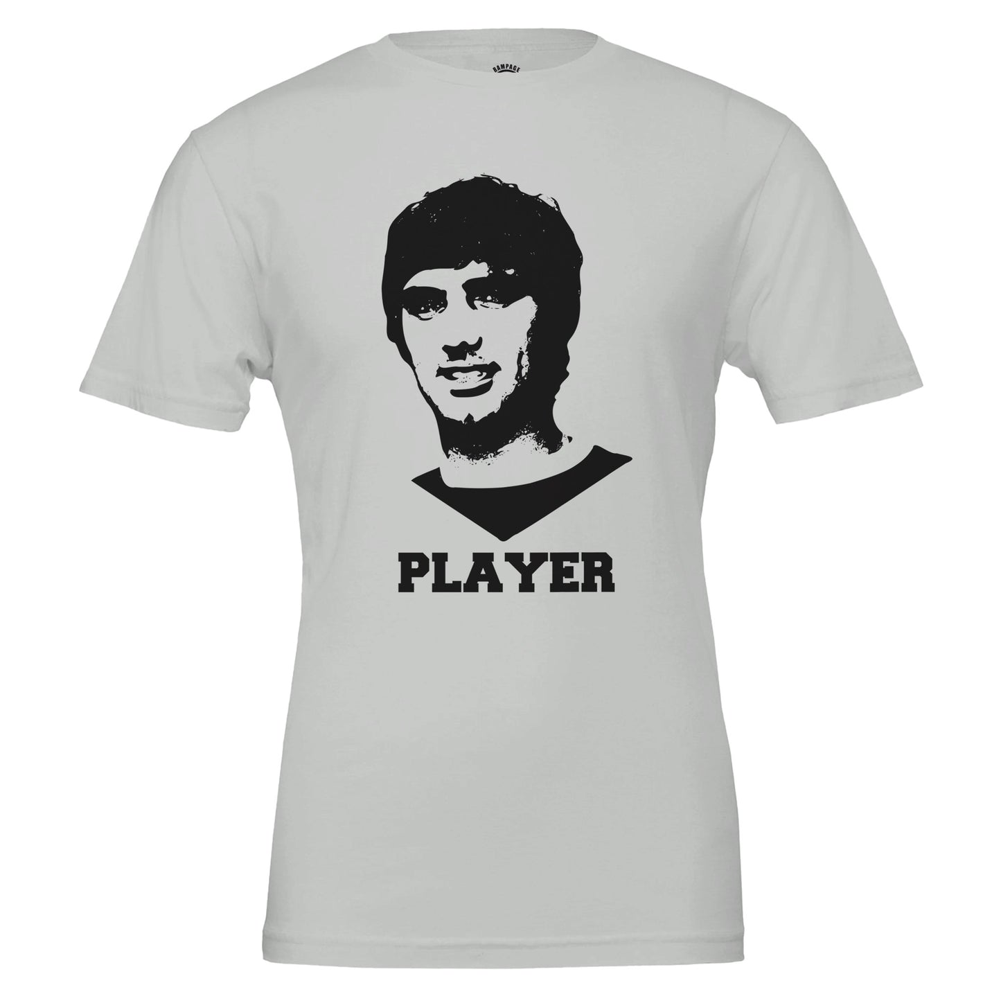 Player - George Best Premium Unisex Crewneck T-shirt - Rampage Design Studio
