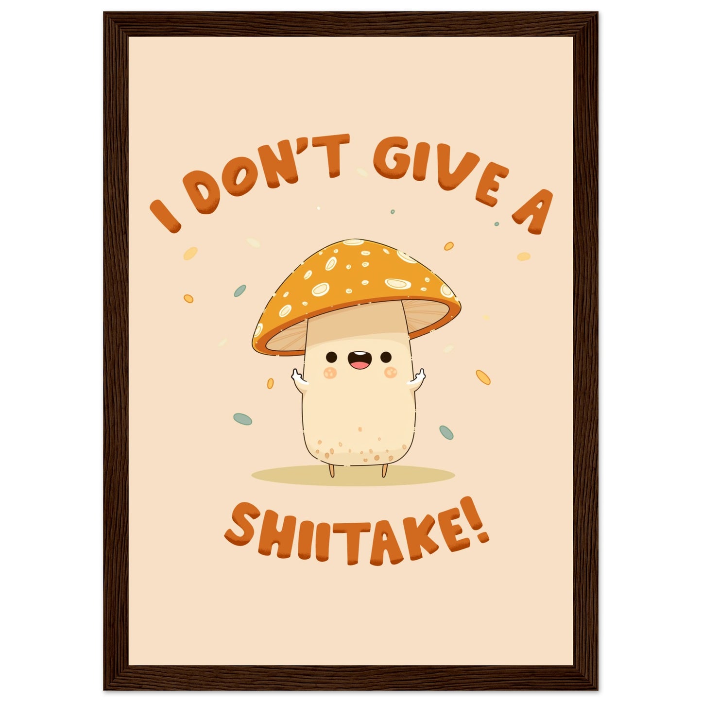 Sassy Shiitake Mushroom Framed Poster – Whimsical Wall Art for Daily Motivation - Rampage Design Studio