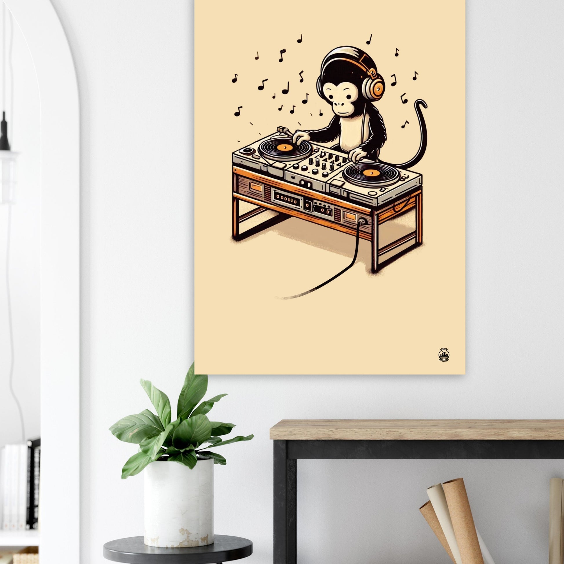 Monkey DJ Premium Matte Paper Poster - Rampage Design Studio