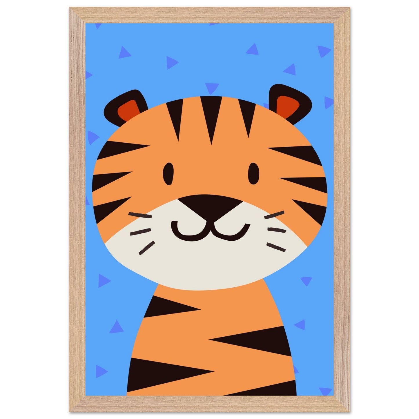 Personalised Childrens Wall Art Cute Cartoon Tiger Framed Poster - Rampage Design Studio