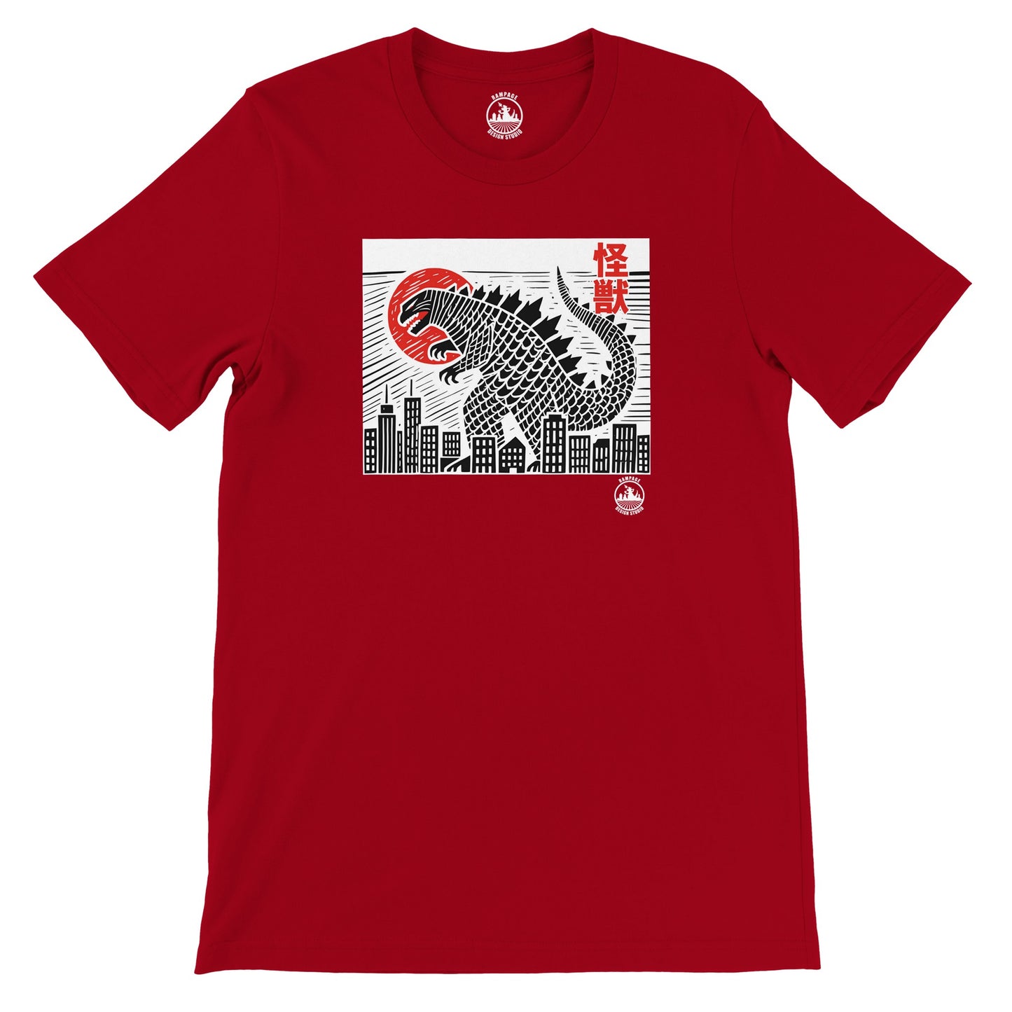 Japanese Style Kaiju Godzilla T-Shirt – Soft Cotton, DTG Print Ready, Unisex Fit - Rampage Design Studio
