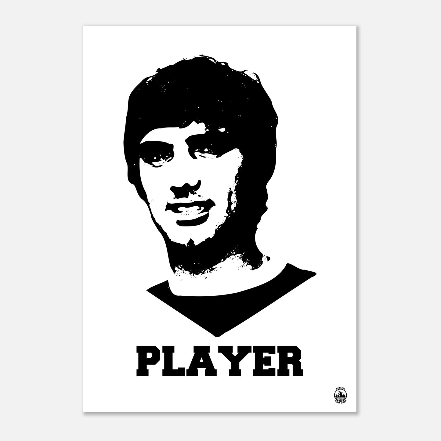 Player - George Best Premium Matte Paper Poster - Rampage Design Studio
