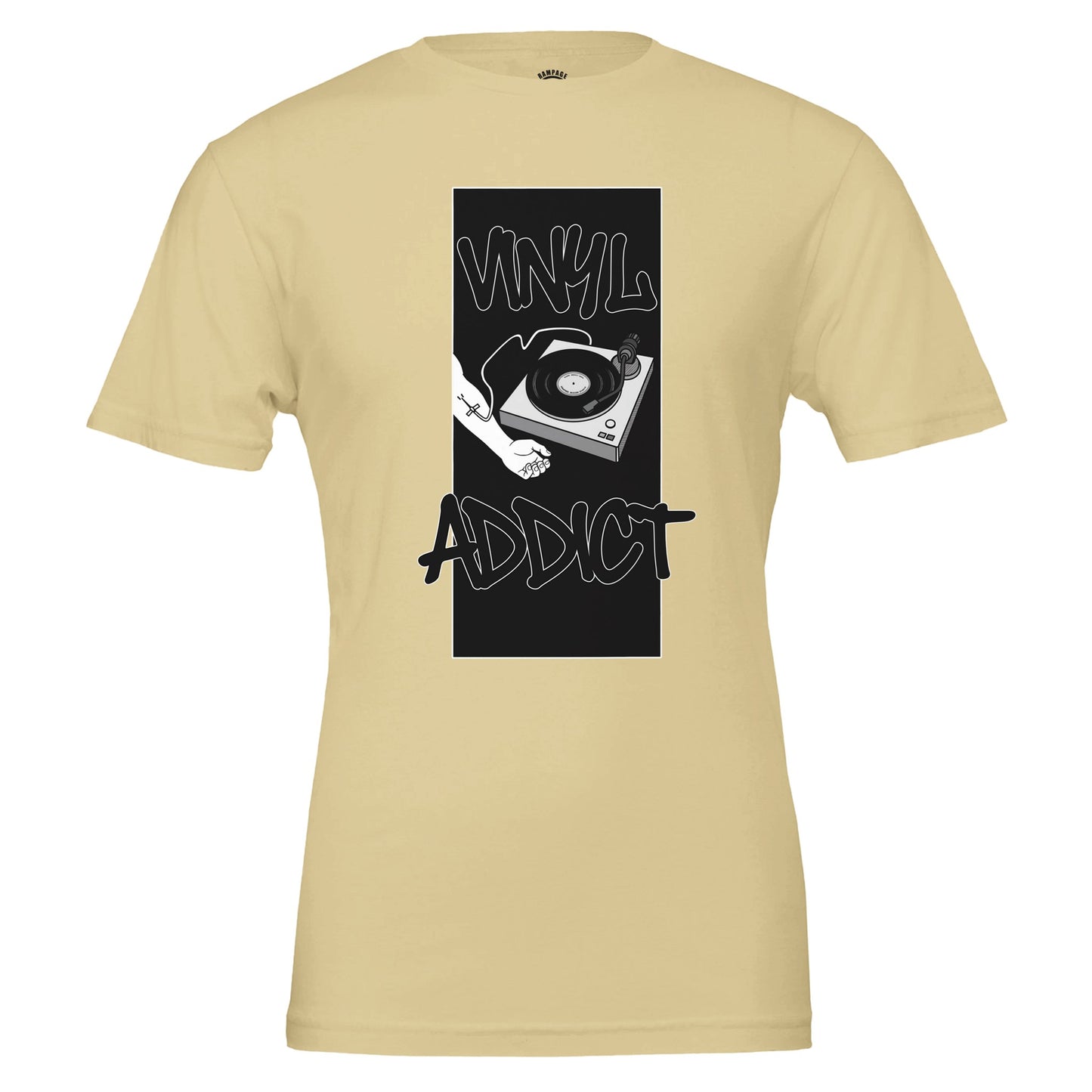 Vinyl Addict T-Shirt • DJ Turntable Shirt • Record Collector Gift • Vinyl Lover Tee • Crate Digger Retro Graphic Tee - Rampage Design Studio
