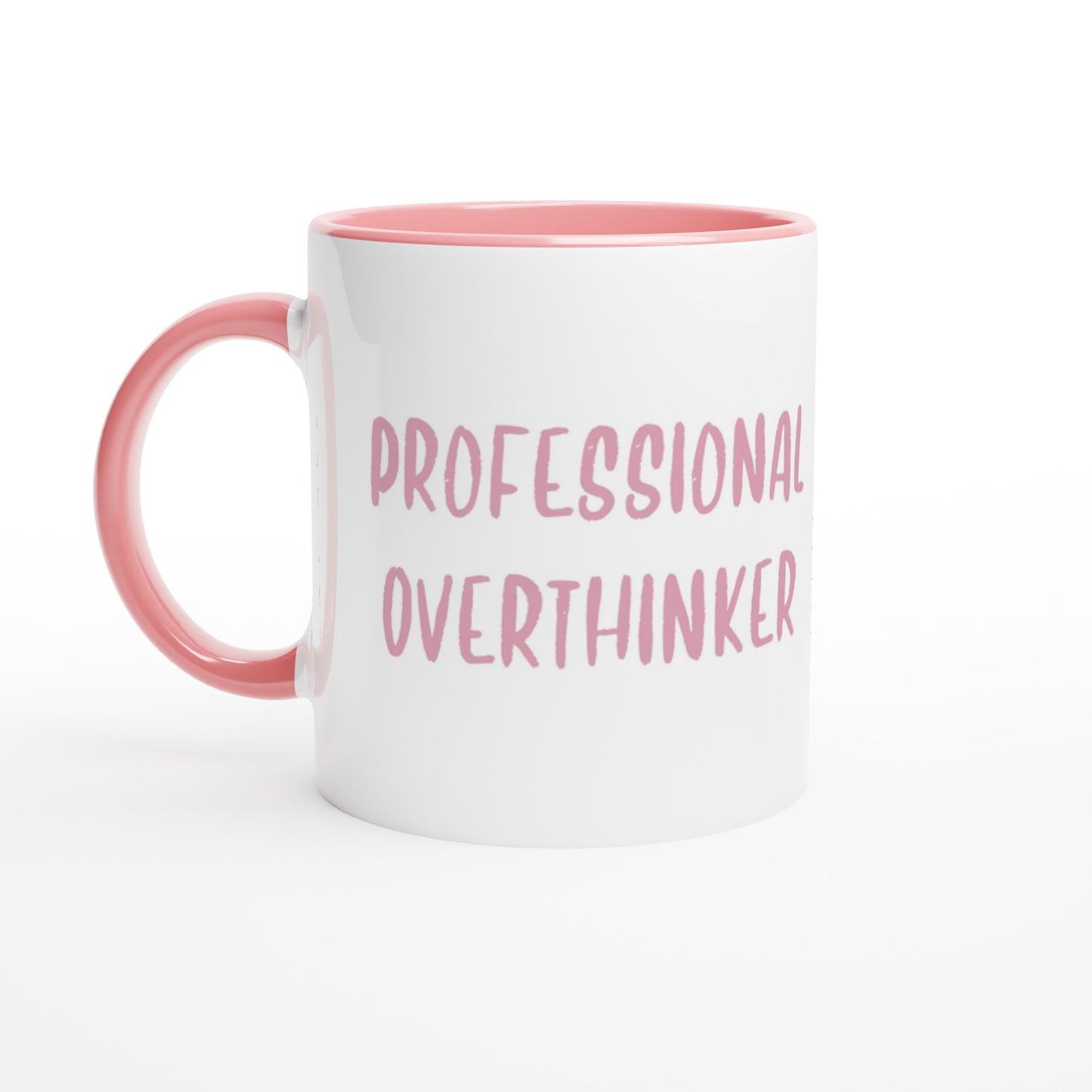 Professional Overthinker - White 11oz Ceramic Mug with Color Inside - Rampage Design Studio