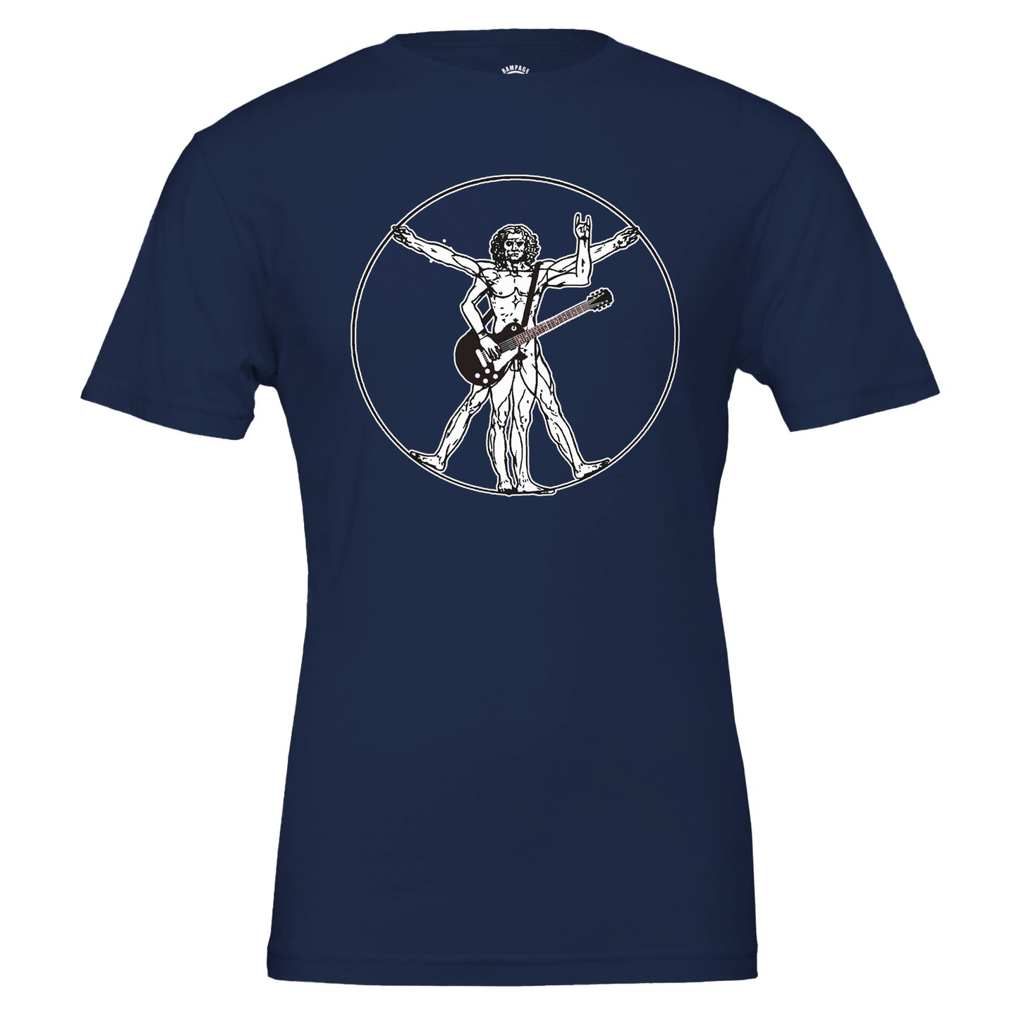 Rock Guitar Vitruvian Man T-Shirt - Rampage Design Studio