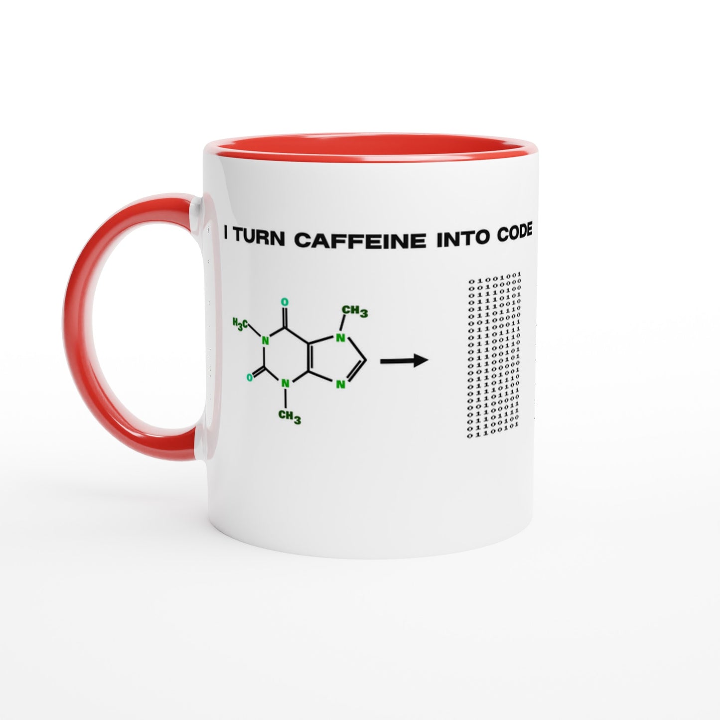 Geeky Caffeine Molecule Mug for Programmers, Science Coffee Lover Gift, Molecular Caffeine Mug, Geeky Chemistry Design, Funny Programmers Mug - Rampage Design Studio