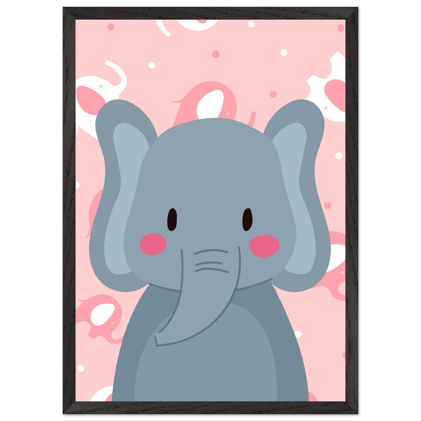 Personalized Elephant Wall Art Safari Nursery Print Cute Baby Room Decor - Rampage Design Studio