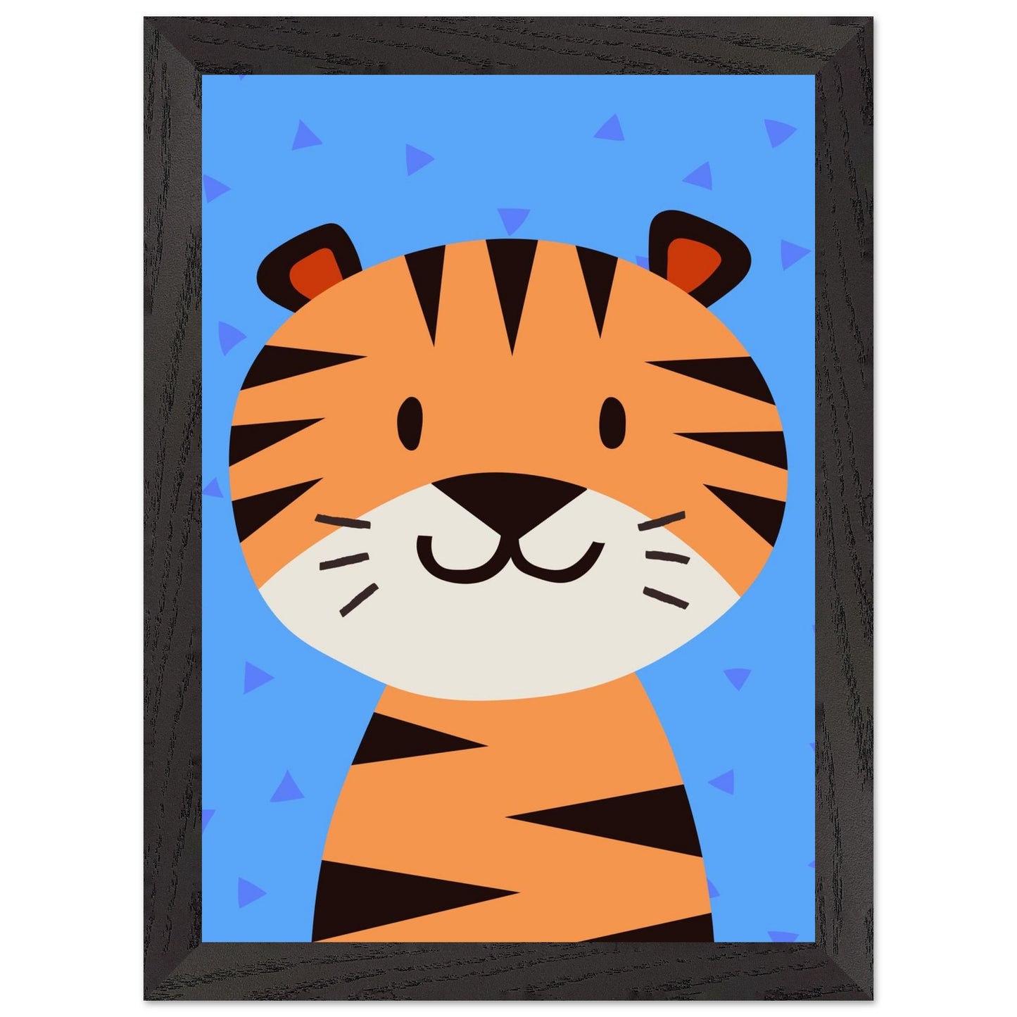 Personalised Childrens Wall Art Cute Cartoon Tiger Framed Poster - Rampage Design Studio