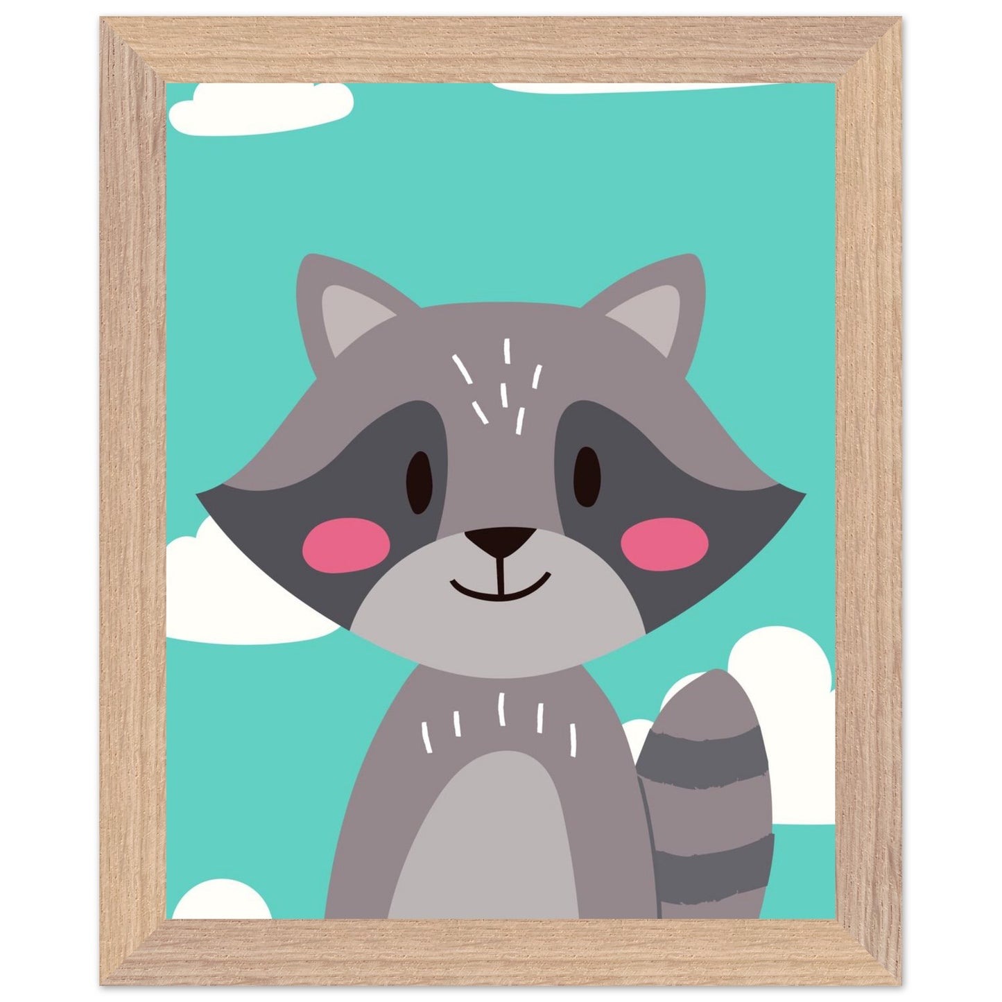 Personalized Kids Room Decor Cute Raccoon Children's Wall Art - Rampage Design Studio