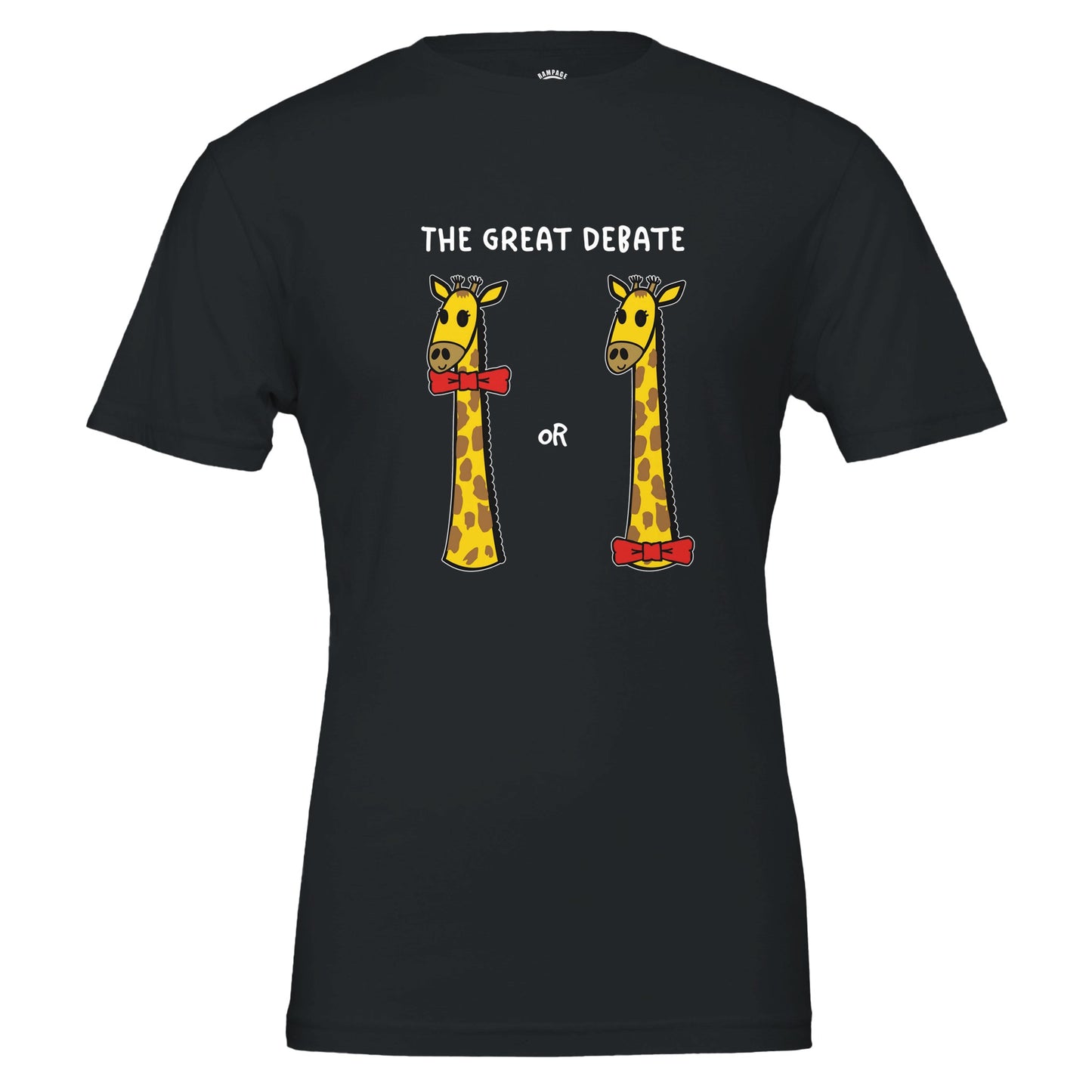 Funny Giraffe T-Shirt | The Great Debate - Rampage Design Studio