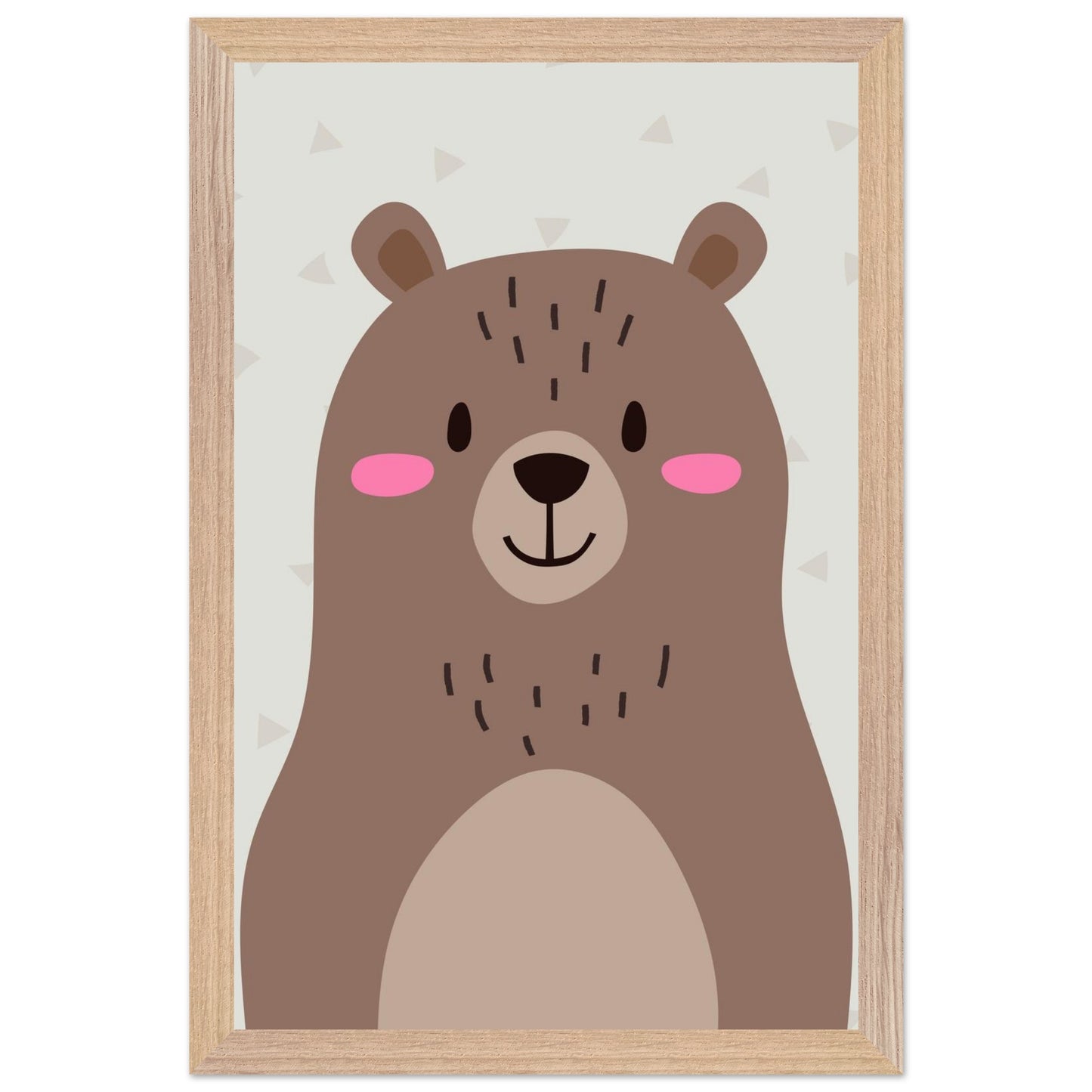 Personalized Kids Room Art Cute Bear Illustration Personalized Mounted-Framed Poster for Kids Room - Rampage Design Studio