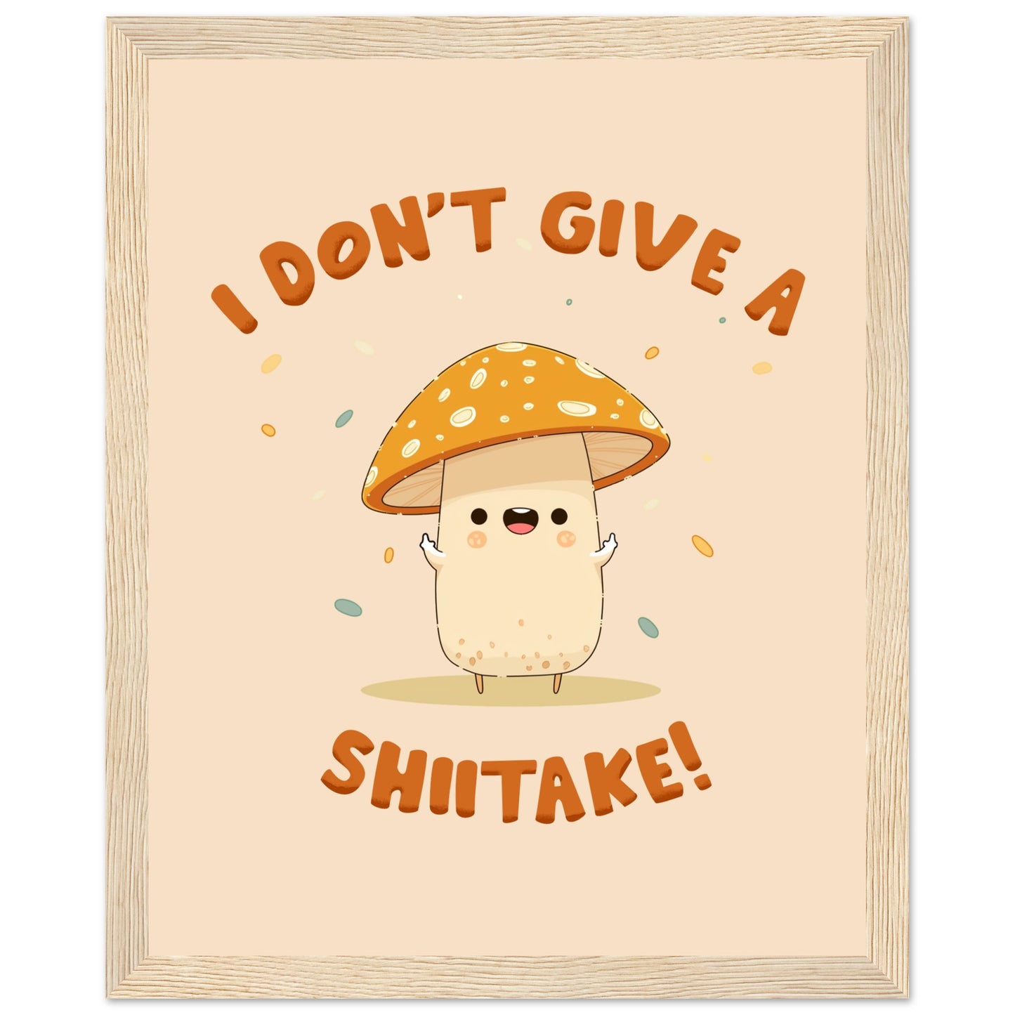 Sassy Shiitake Mushroom Framed Poster – Whimsical Wall Art for Daily Motivation - Rampage Design Studio
