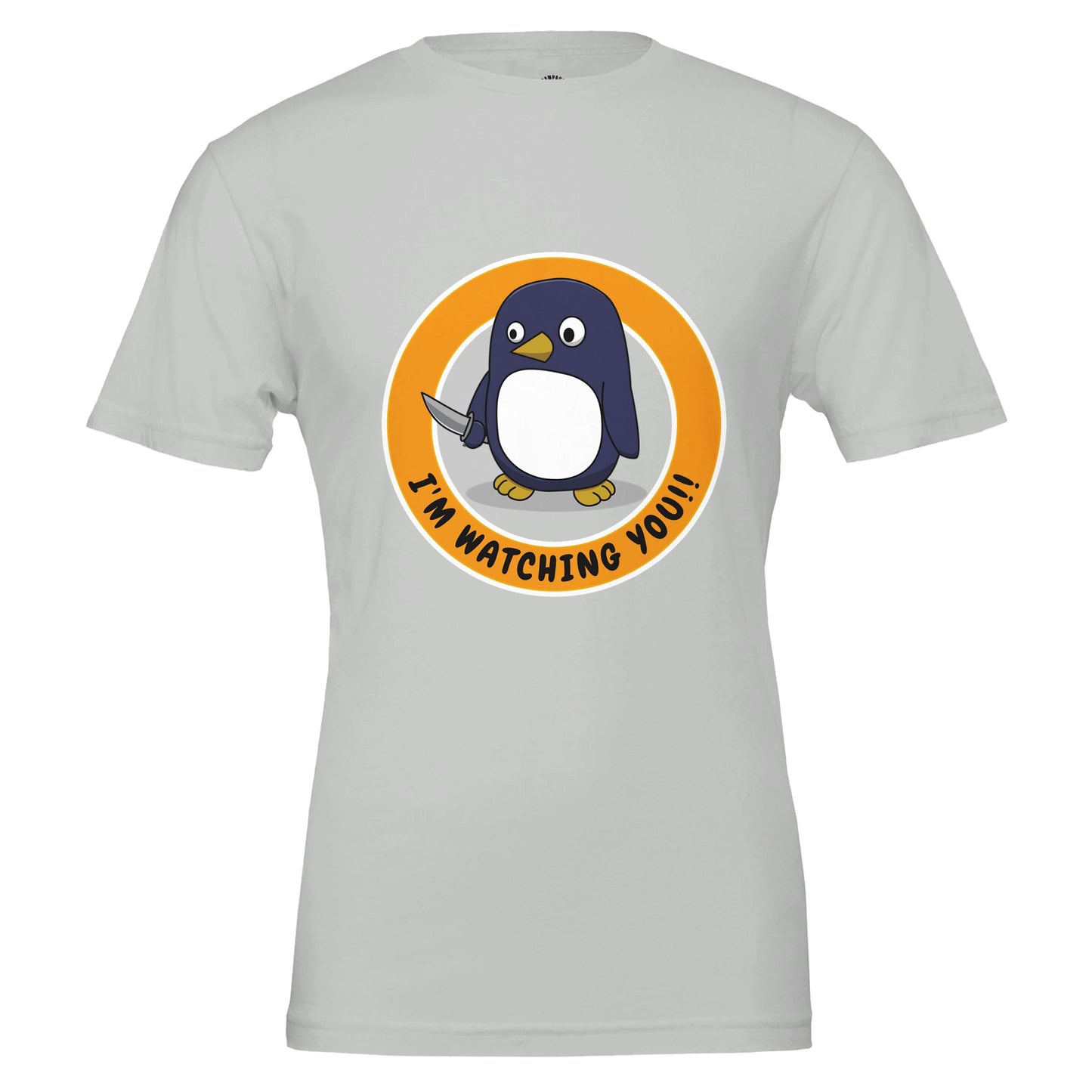 Sinister Penguin T-Shirt – I'm Watching You! – Unisex Soft Cotton Tee - Rampage Design Studio
