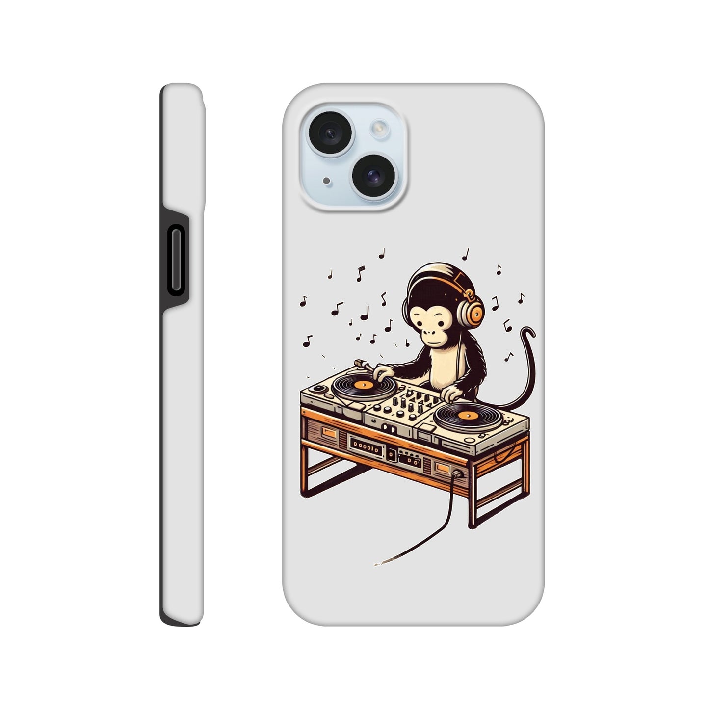 Monkey DJ iPhone Case, Monkey phone case, Durable Dual-Layer, tough iphone case, Glossy Finish, Fun Design - Rampage Design Studio