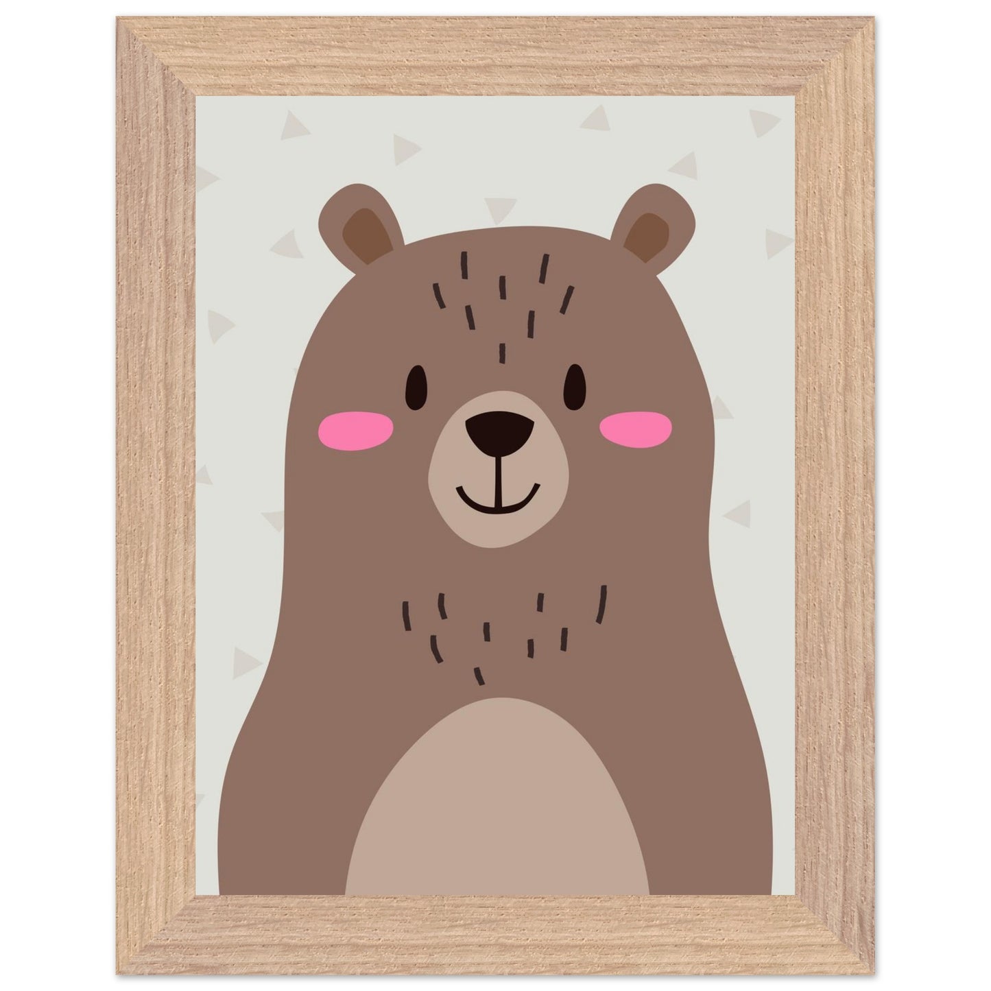 Personalized Kids Room Art Cute Bear Illustration Personalized Mounted-Framed Poster for Kids Room - Rampage Design Studio