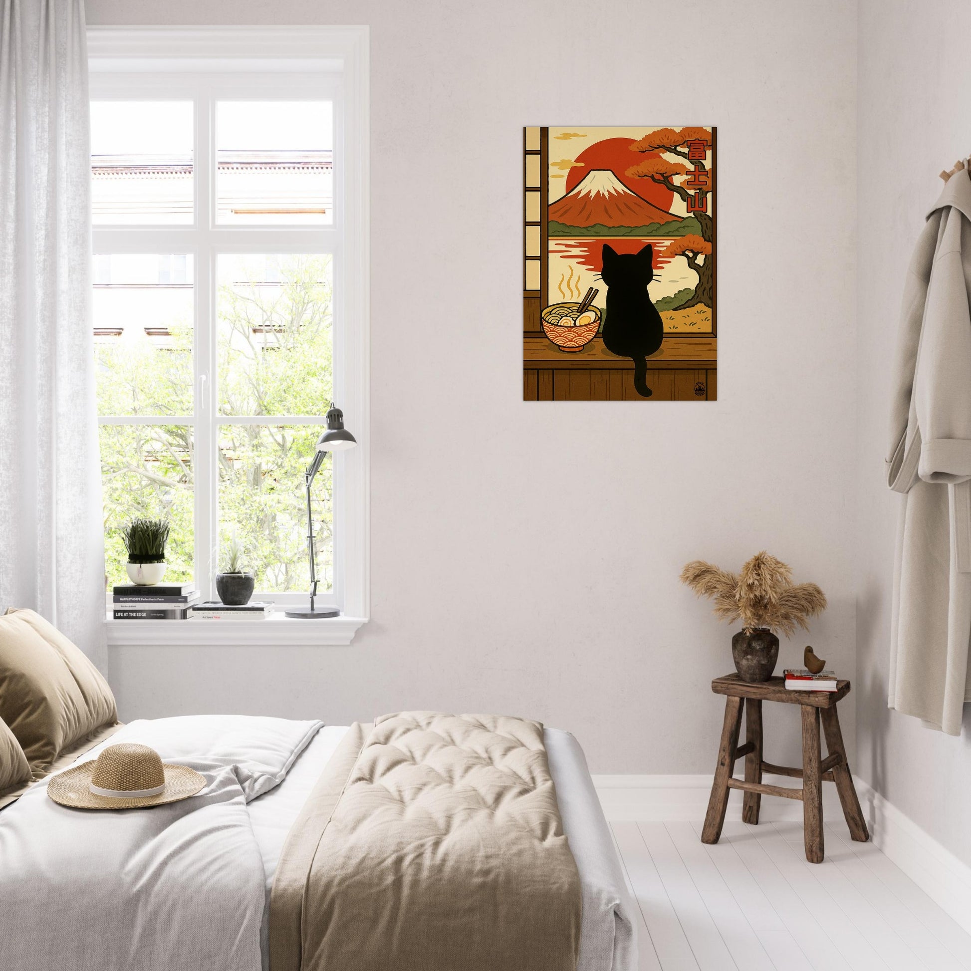 Japanese Wall Art Matt Poster- Mount Fuji Cat Poster - Ramen and Red Sun Artwork - Japanese Home Decor Gift - Rampage Design Studio
