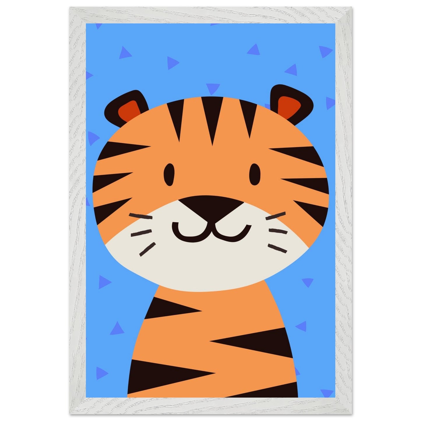 Personalised Childrens Wall Art Cute Cartoon Tiger Framed Poster - Rampage Design Studio