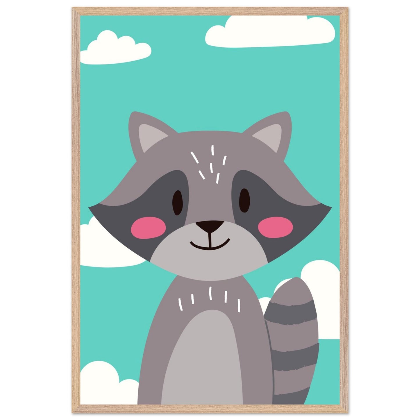 Personalized Kids Room Decor Cute Raccoon Children's Wall Art - Rampage Design Studio