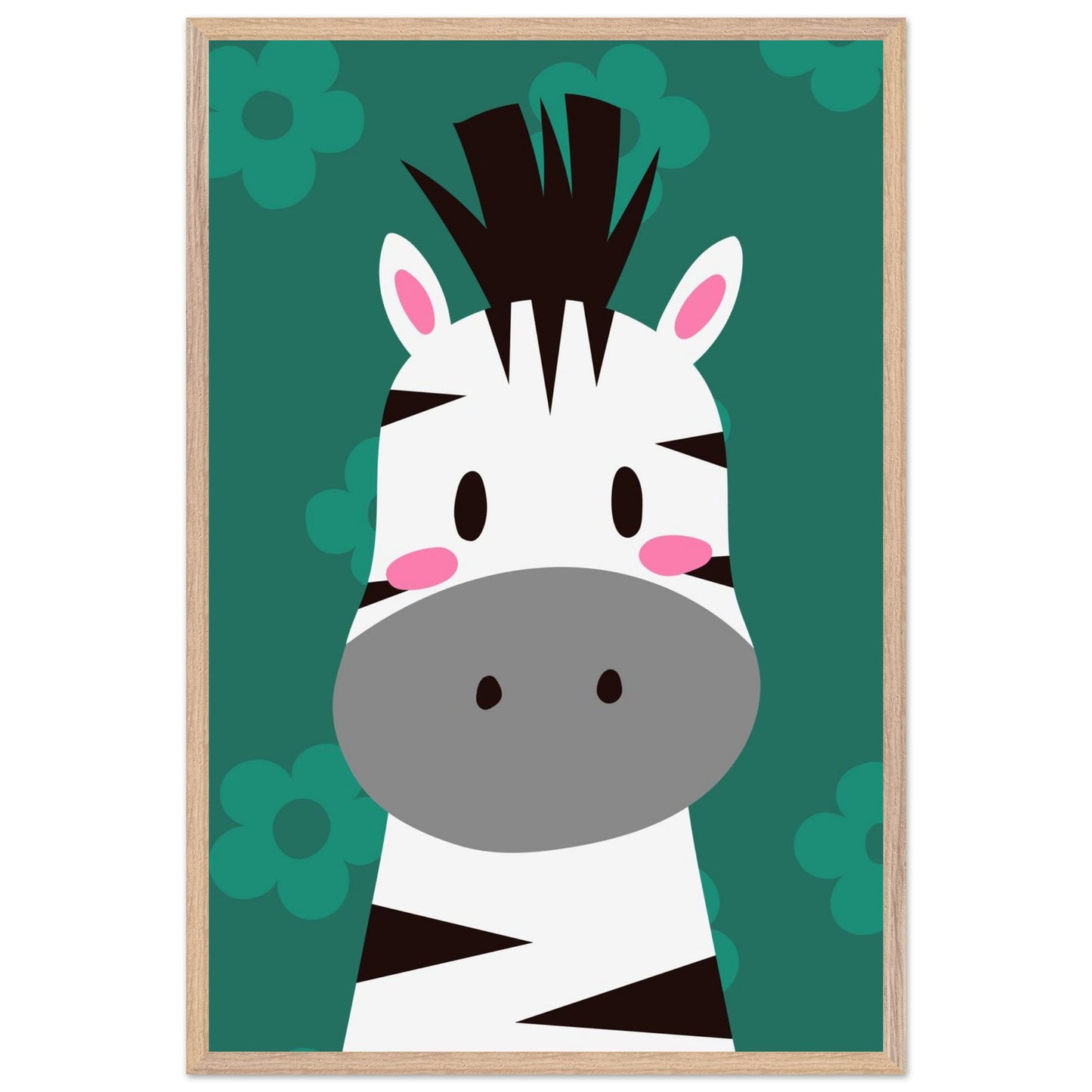 Personalized Zebra Wall Art Jungle Nursery Print - Rampage Design Studio
