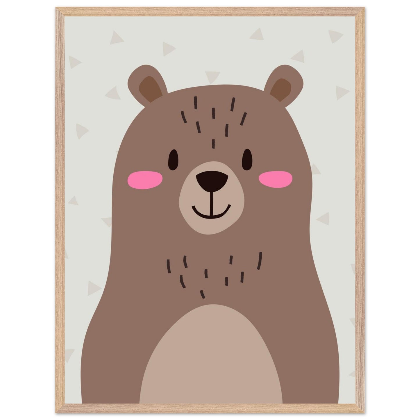 Personalized Kids Room Art Cute Bear Illustration Personalized Mounted-Framed Poster for Kids Room - Rampage Design Studio