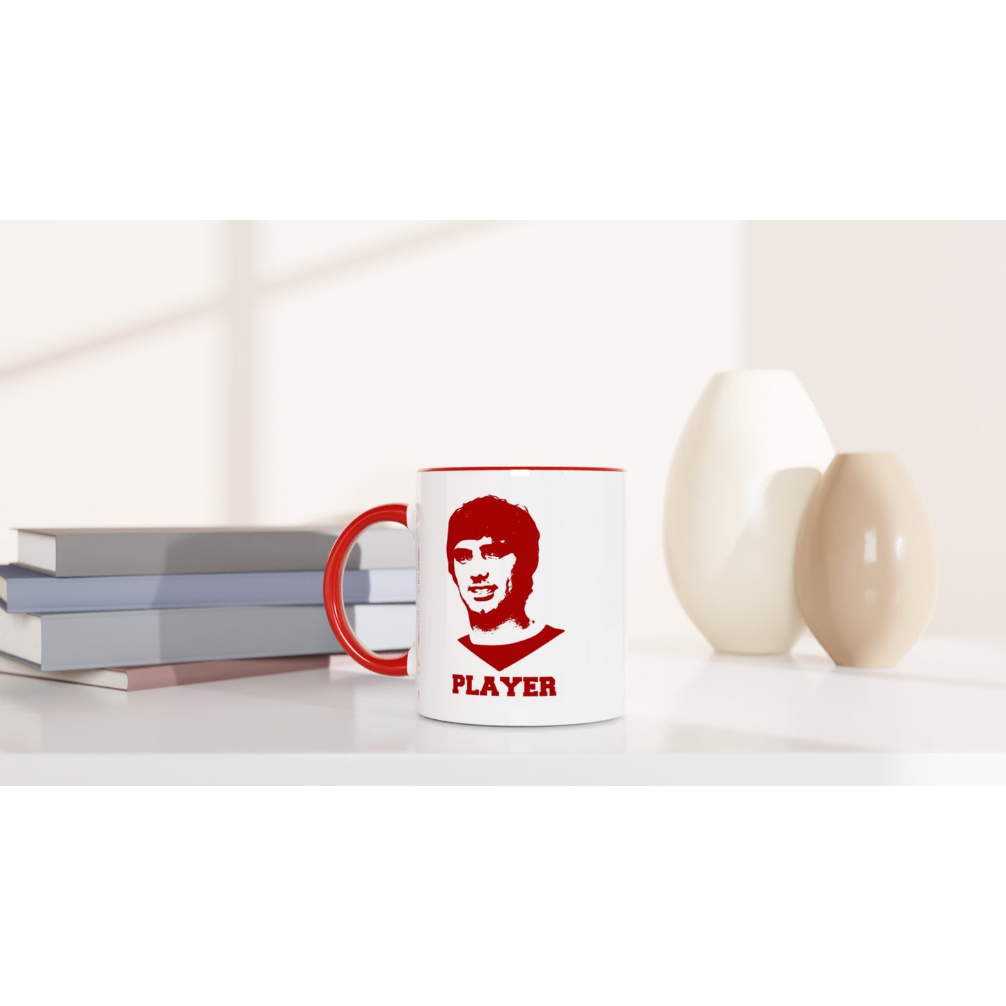 George Best "Player" - 11oz Ceramic Mug Ceramic Red - Rampage Design Studio