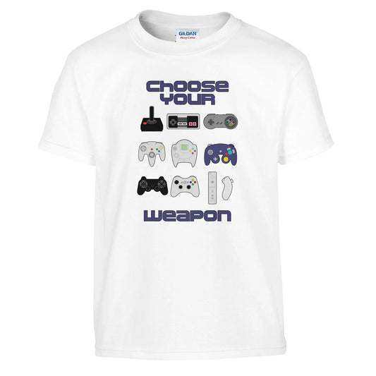 Kids Gaming Shirt Gamer Kids Clothes Video Game Shirt Choose Your Weapon Video Game Controller T-Shirt Retro Gaming Inspired - Rampage Design Studio