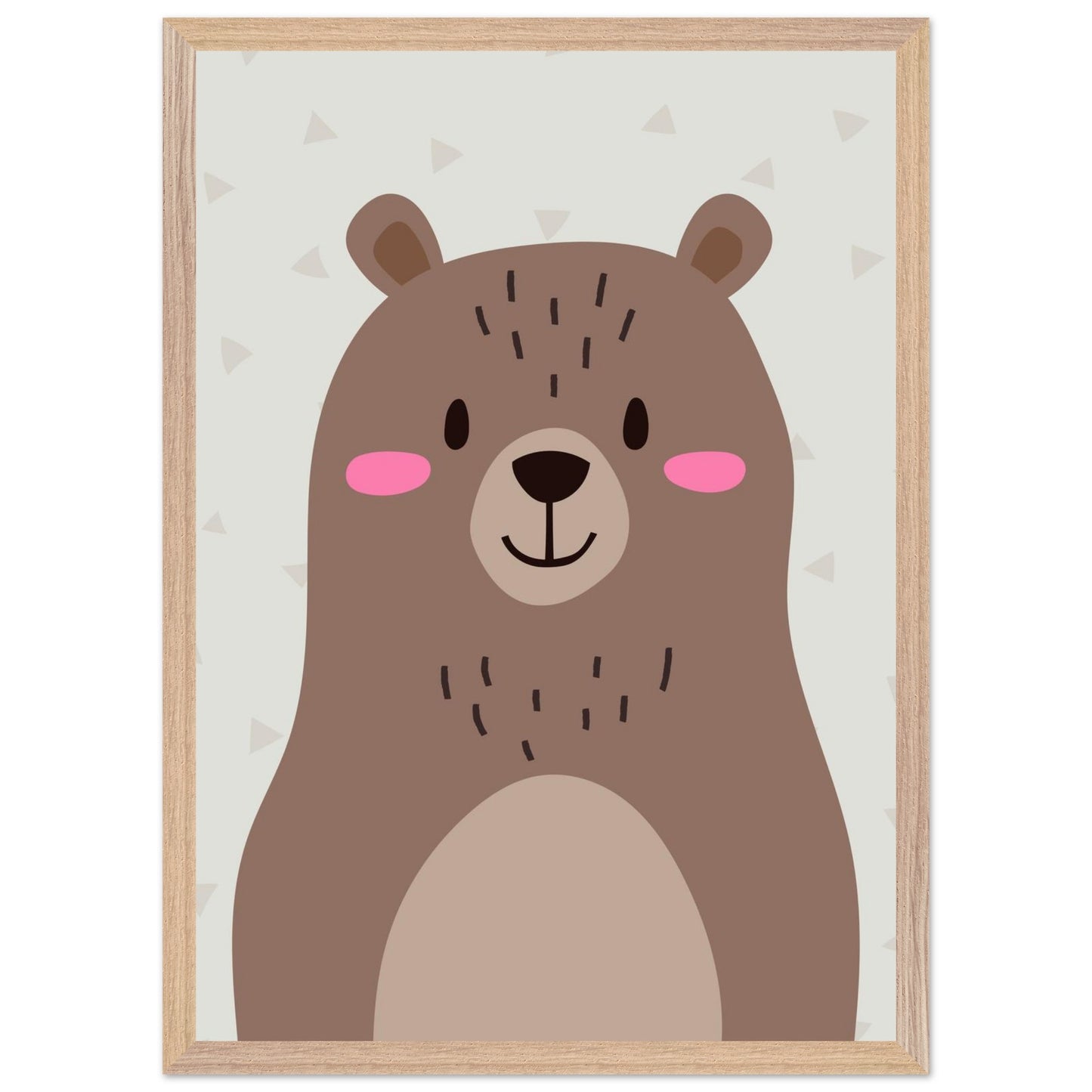Personalized Kids Room Art Cute Bear Illustration Personalized Mounted-Framed Poster for Kids Room - Rampage Design Studio