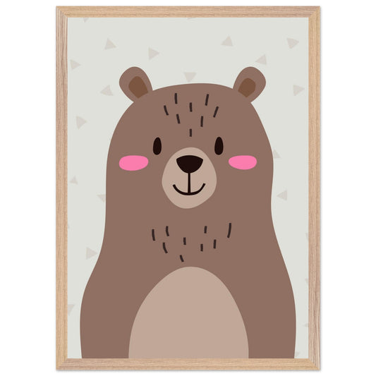 Personalized Kids Room Art Cute Bear Illustration Personalized Mounted-Framed Poster for Kids Room - Rampage Design Studio