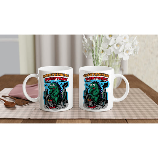 Overthinking Everything Funny Monster Mug - Rampage Design Studio
